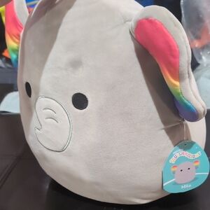 Squishmallows Mila the Elephant - Gray with Colorful Ears